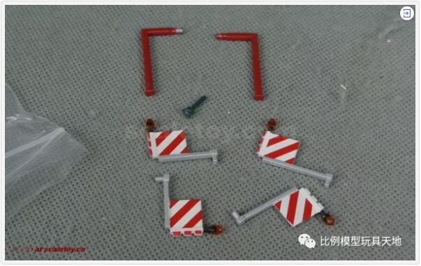 支撑腿,警示灯,警示牌等。
